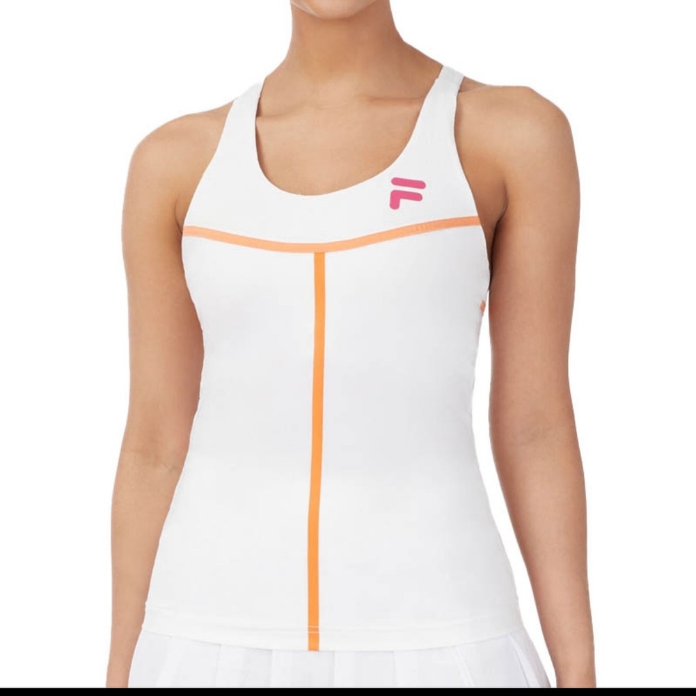 Nwot Christopher Bevans For Fila White Racerback Athletic Tank